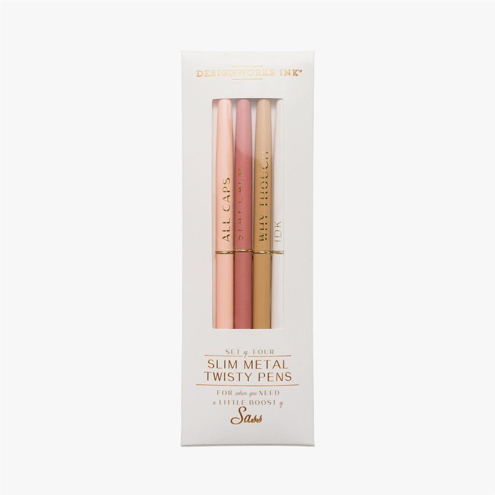 Set kovinskih pisal z napisi, blush