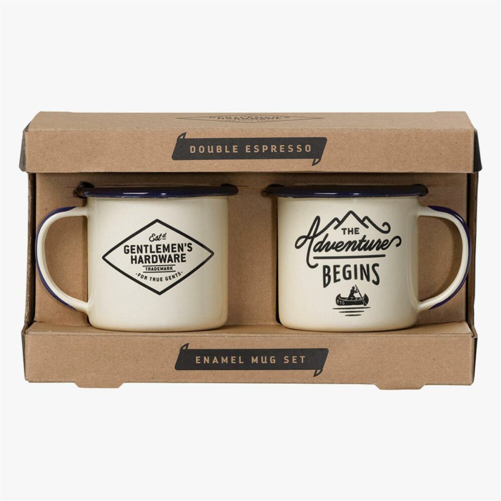 Set Dveh Emajliranih Skodelic Adventure Begins Cream